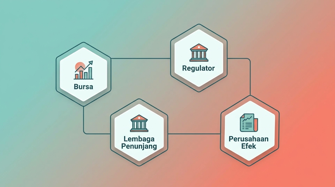 Ilustrasi struktur lembaga penunjang bursa efek